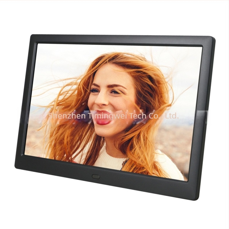HD digitális fotókeret videó- és zenelejátszással, 1280x800 felbontás, JPEG-támogatás, SD/USB/MMC, ABS ház