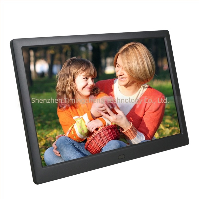 HD digitális fotókeret videó- és zenelejátszással, 1280x800 felbontás, JPEG-támogatás, SD/USB/MMC, ABS ház