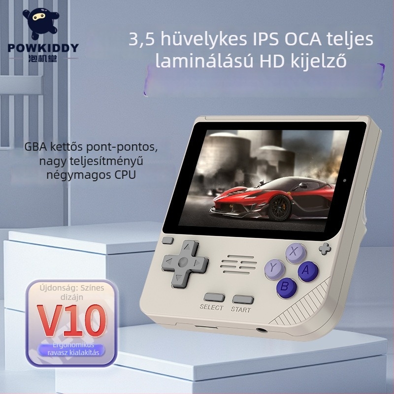 Powkiddy V10 hordozható játékkonzol, nyílt forráskód, GBA HD, függőleges FC, Linux