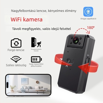 IP-kamera WiFi-vel a távoli megfigyeléshez, HD kép, 80° látószög, infravörös éjszakai látás 5 m