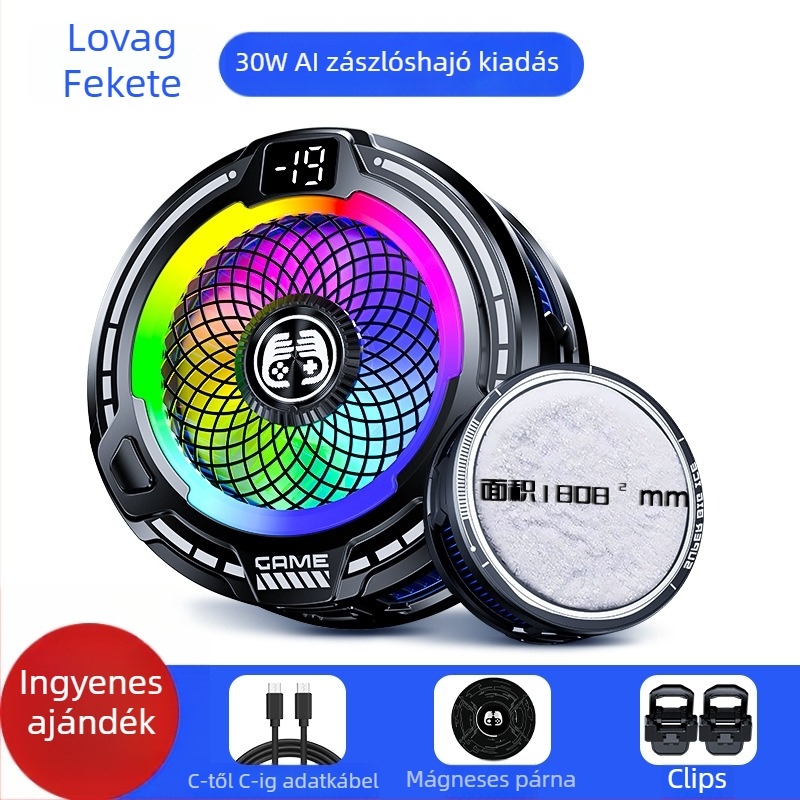 Fs18 mobiltelefon hűtő — AI félvezető mágneses radiátor, Type-C interfész, ABS + alumíniumötvözet, 150 g