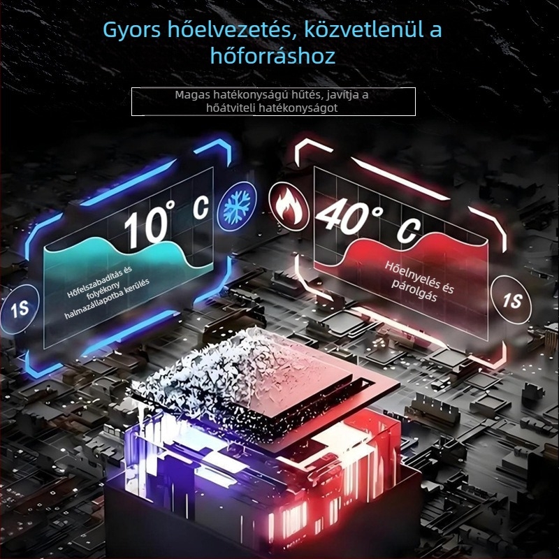 Mobiltelefon párologó kamra hűtő radiátor hőcsővel, alumínium ötvözet, 9W, 20g