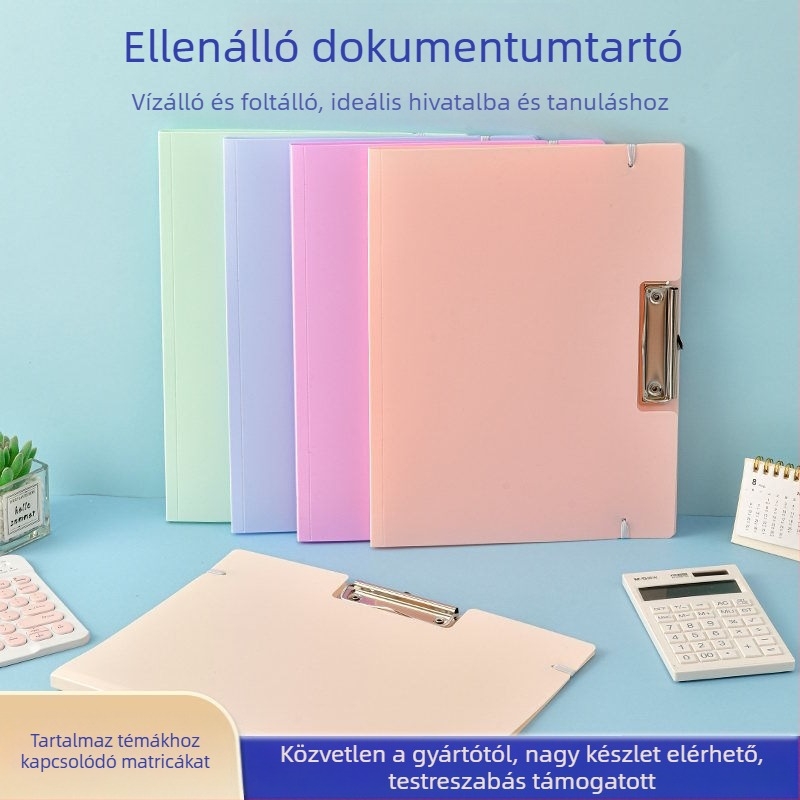 A4-es méretű műanyag irattartó egy erős csíptetővel, modell Xjy-991, Little goldfish