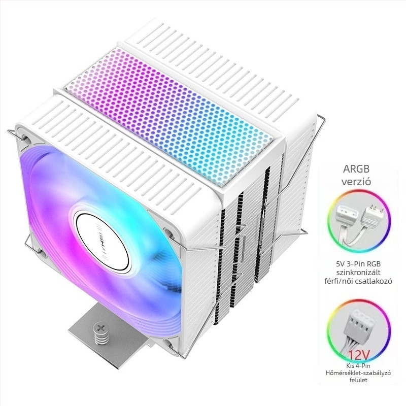 Jiushark CPU hűtő JF150RS - Egytoronyos, kettős ventilátoros, 4 hőcső, hidraulikus csapágy, levegőhűtés, kompatibil a 12. generációval