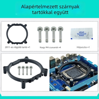 CPU hűtőtorony, 4 rézcső, réz- és alumínium ötvözet, hidraulikus csapágy (2000 RPM, 25 dB)