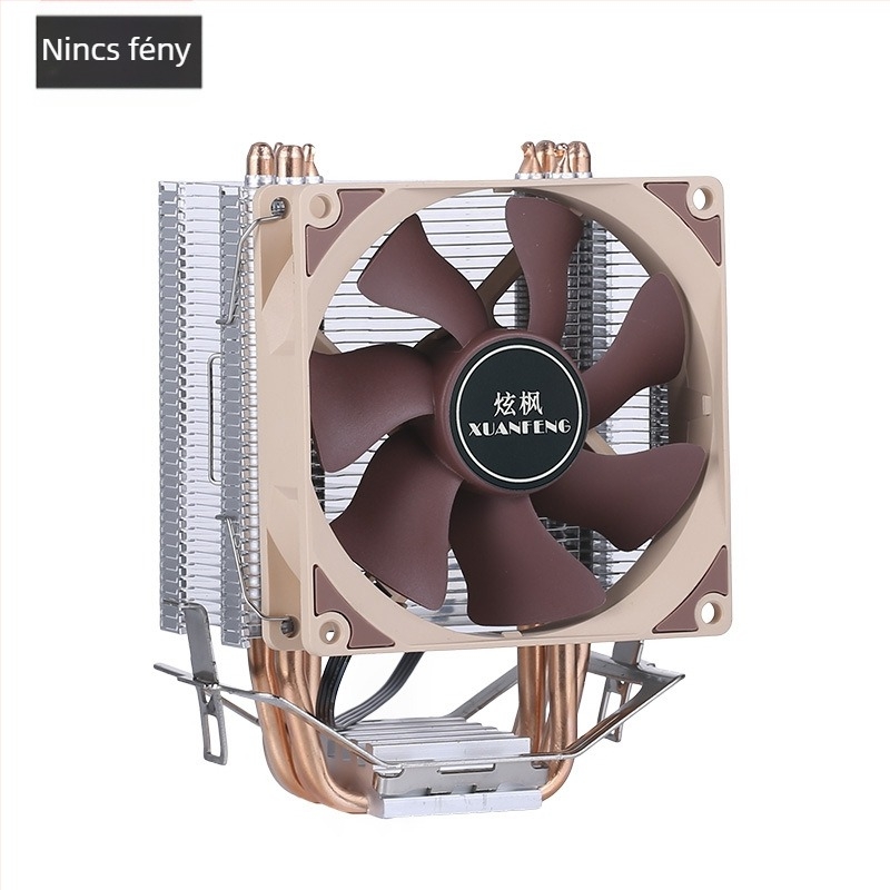 CPU hűtőtorony, 4 rézcső, réz- és alumínium ötvözet, hidraulikus csapágy (2000 RPM, 25 dB)