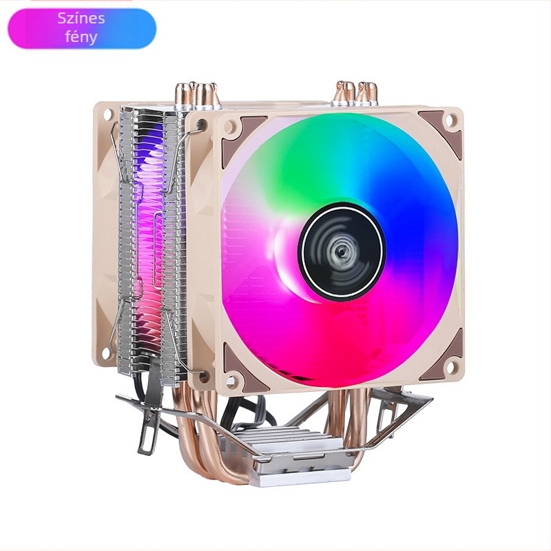 CPU hűtőtorony, 4 rézcső, réz- és alumínium ötvözet, hidraulikus csapágy (2000 RPM, 25 dB)