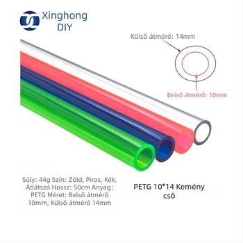 XHDIY PETG merevcső vízhűtéshez, keresztmetszet 10×14, Quick-Twist csatlakozás