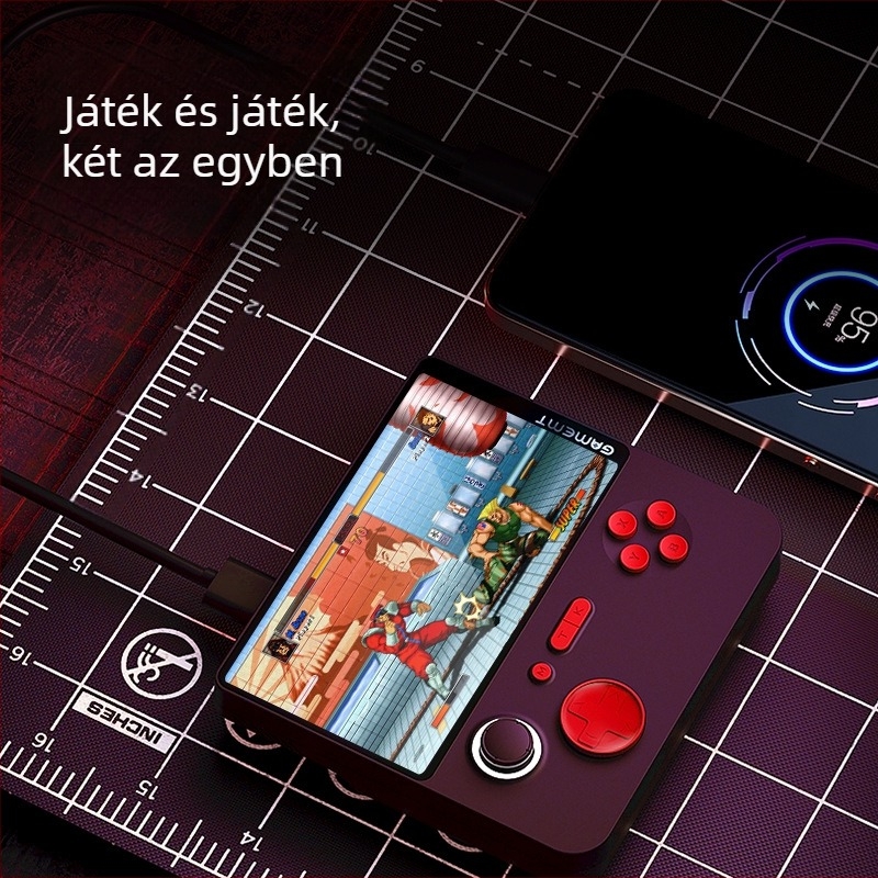 Hordozható játékkonzol, E5 modell, két játékos, vezeték nélküli, OTG, 22W power bank