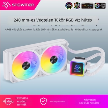 Snowman KS240 vízhűtéses CPU hűtő radiátor, 240 mm, csendes hőmérséklet-vezérlés