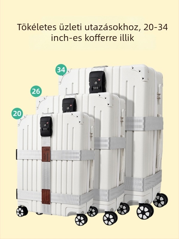 Nylon poggyászpánt keresztezett dizájnnal, anti-tolvaj funkció, rögzített csatokkal, vámkódzár
