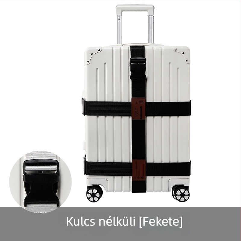 Nylon poggyászpánt keresztezett dizájnnal, anti-tolvaj funkció, rögzített csatokkal, vámkódzár