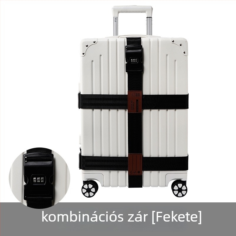 Nylon poggyászpánt keresztezett dizájnnal, anti-tolvaj funkció, rögzített csatokkal, vámkódzár