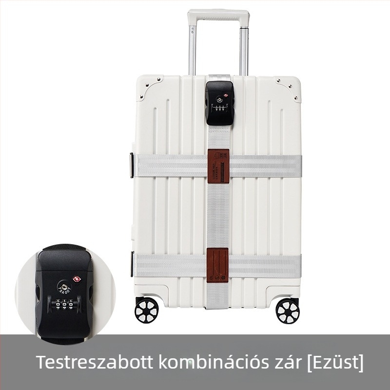 Nylon poggyászpánt keresztezett dizájnnal, anti-tolvaj funkció, rögzített csatokkal, vámkódzár