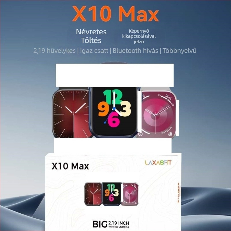X10 Max okosóra Bluetooth hívásokkal, pulzus- és vérnyomásmérés, lépésszámláló és alvásfigyelés