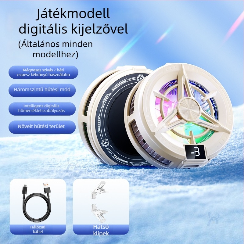 Okostelefonnal hűtő félvezető hűtéssel, rendkívül csendes, mágneses rögzítés, három sebesség, modell SR02 Pro-5, 15W Type-C