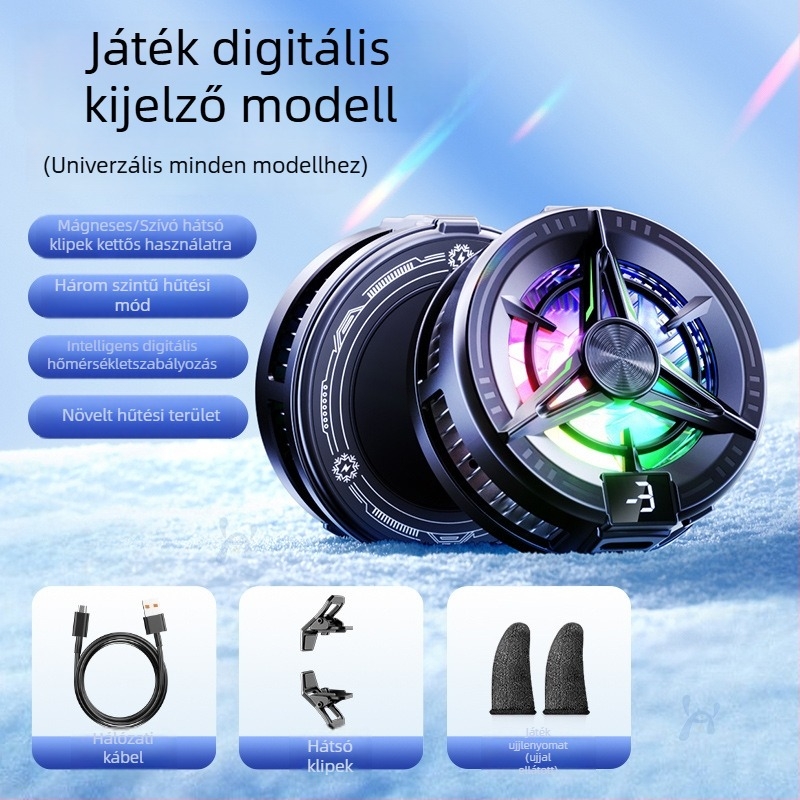 Okostelefonnal hűtő félvezető hűtéssel, rendkívül csendes, mágneses rögzítés, három sebesség, modell SR02 Pro-5, 15W Type-C