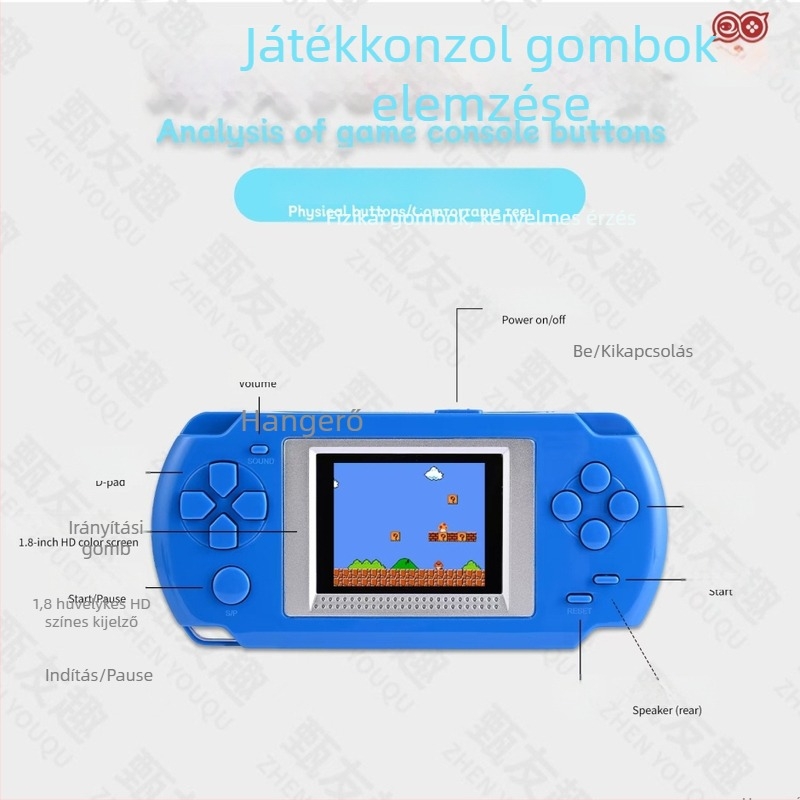 FC-kompatibilis hordozható retro játékkonzol, nosztalgikus dizájn, 1GB RAM, 720p kimenet