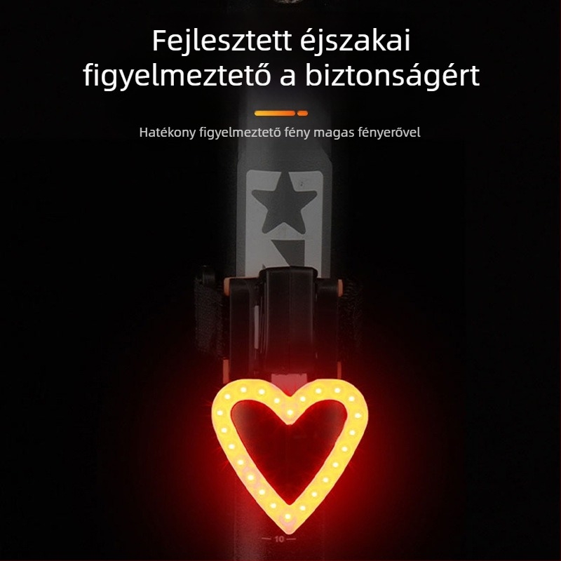 Kerékpár éjszakai világítása hátsó és elülső fénnyel, figyelmeztető villanás - DRCKHROS márka, testreszabható