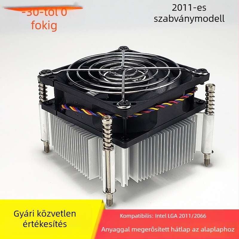 CPU hűtő LGA2011 Xeon E5‑hoz – kétventilátoros, réz- és alumínium ötvözet, hidraulikus csapágy, nagy levegőáram