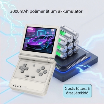 Powkiddy V90S nyílt forráskódú kézi játékkonzol, mini hajtogatós PSP-stílus, nosztalgikus retro arcade