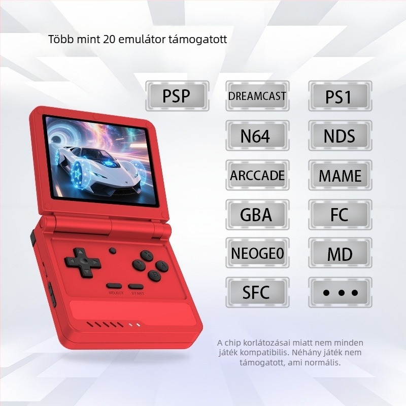 Powkiddy V90S nyílt forráskódú kézi játékkonzol, mini hajtogatós PSP-stílus, nosztalgikus retro arcade