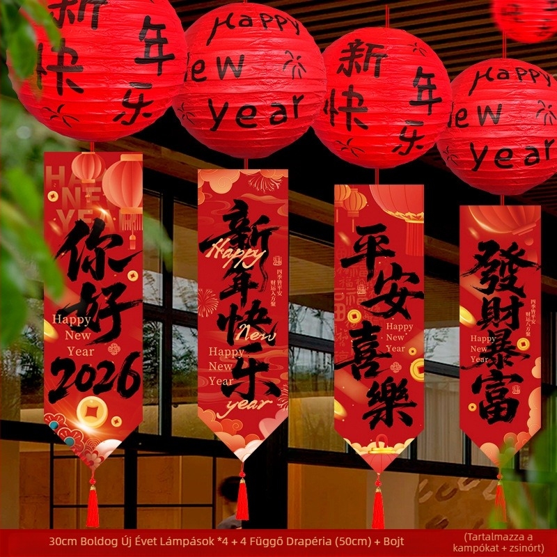 2026. év – A ló éve: Újévi lanternák és függő díszek ünnepi helyszíni dekorációhoz