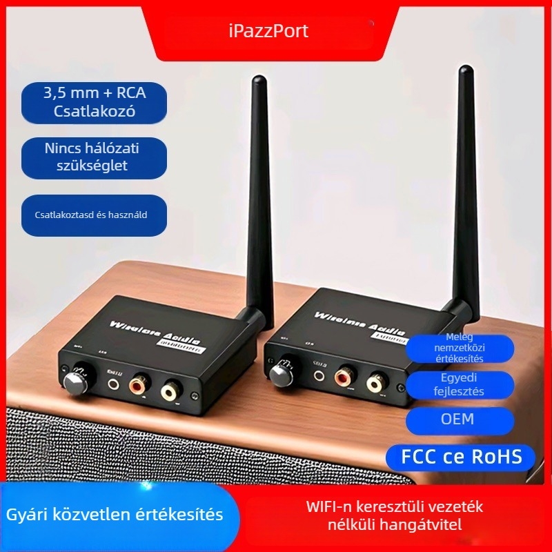 2.4G vezeték nélküli audió átviteli adó vevővel – 1080P, csomag: adó + vevő + kézikönyv