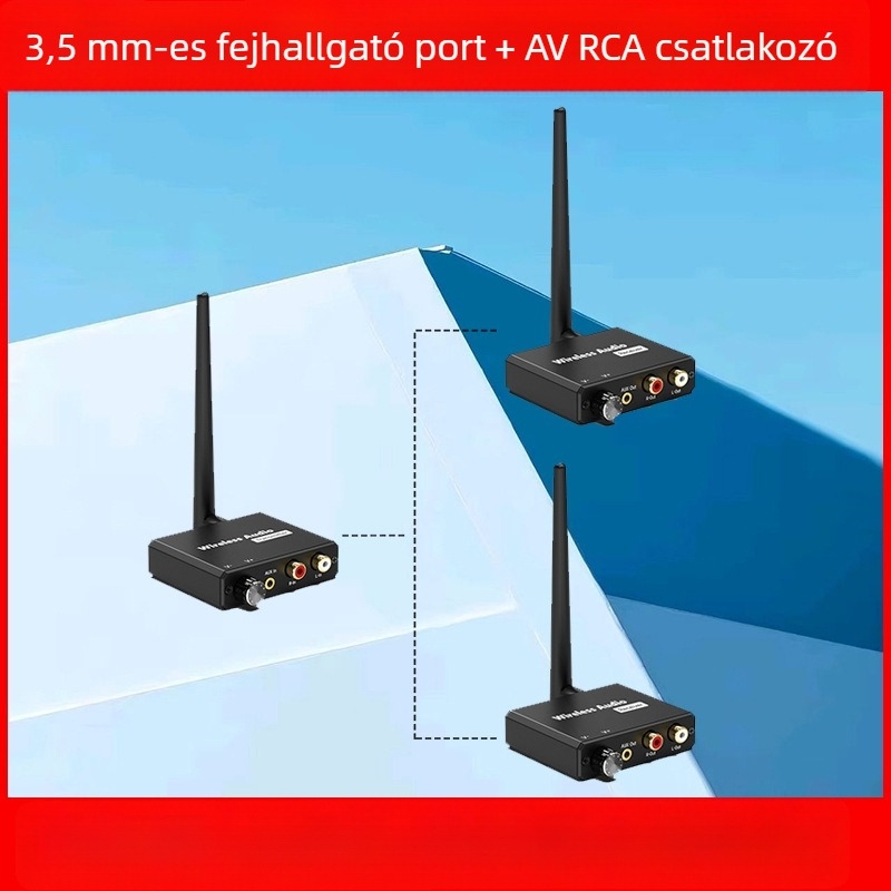 2.4G vezeték nélküli audió átviteli adó vevővel – 1080P, csomag: adó + vevő + kézikönyv