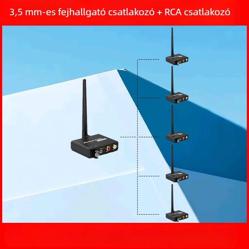 2.4G vezeték nélküli audió átviteli adó vevővel – 1080P, csomag: adó + vevő + kézikönyv