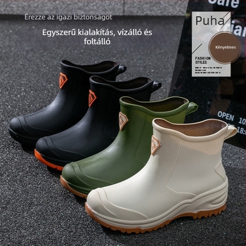 Xunlai férfi rövid esőcipő – PVC felső rész, EVA talpbetét, slip-on, minden évszakra