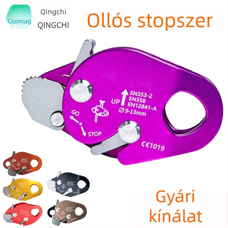 Kötélfogó, gólya-stílusú kialakítás, repülőgép-alumínium kivitel, ereszkedésvédelmi funkció