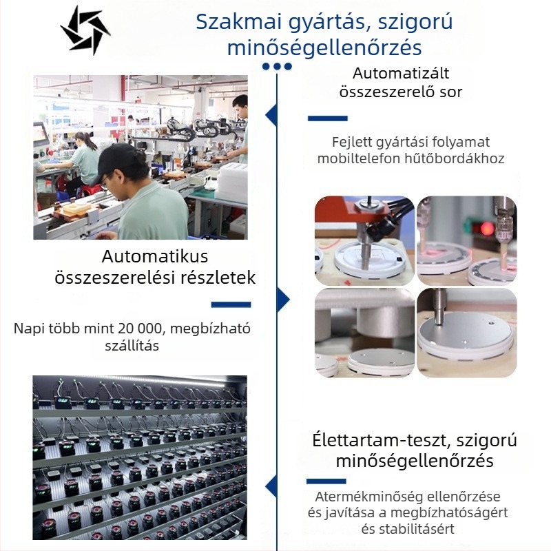 JD16 Mobiltelefon hűtő termoelektrikus hűtéssel, digitális kijelző, Type-C interfész, 40–70 g