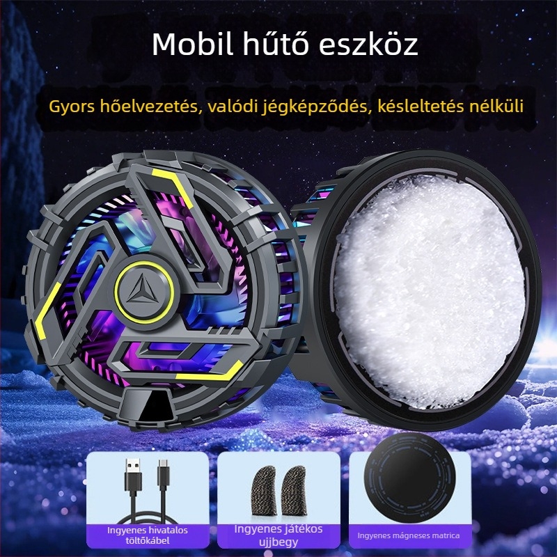 JD16 Mobiltelefon hűtő termoelektrikus hűtéssel, digitális kijelző, Type-C interfész, 40–70 g