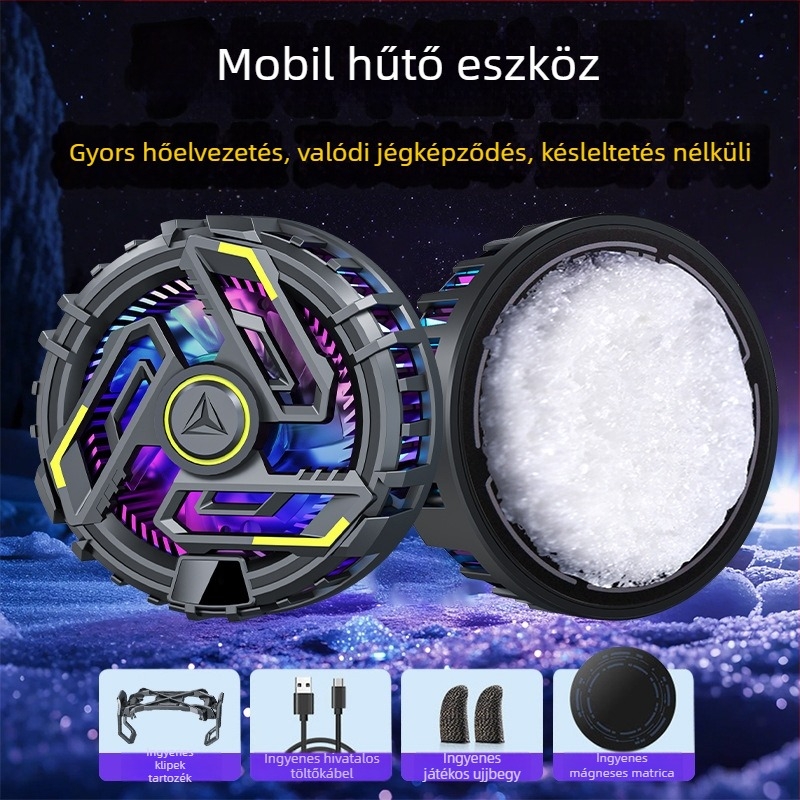 JD16 Mobiltelefon hűtő termoelektrikus hűtéssel, digitális kijelző, Type-C interfész, 40–70 g