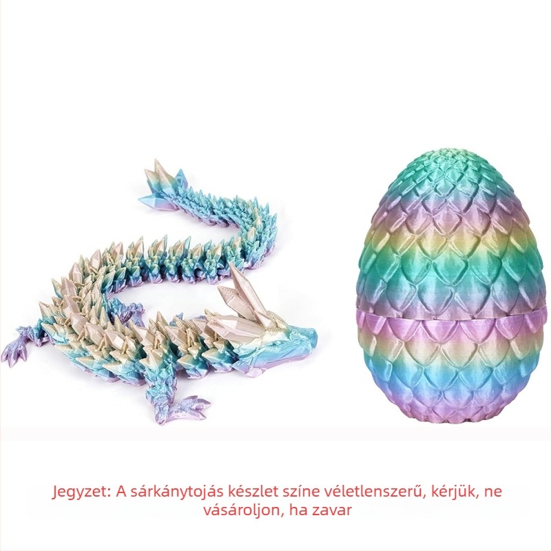 3D-nyomtatott sárkánytojás készlet, összeszerelhető modell, modern művészeti stílus, PLA anyag, akasztó dísz