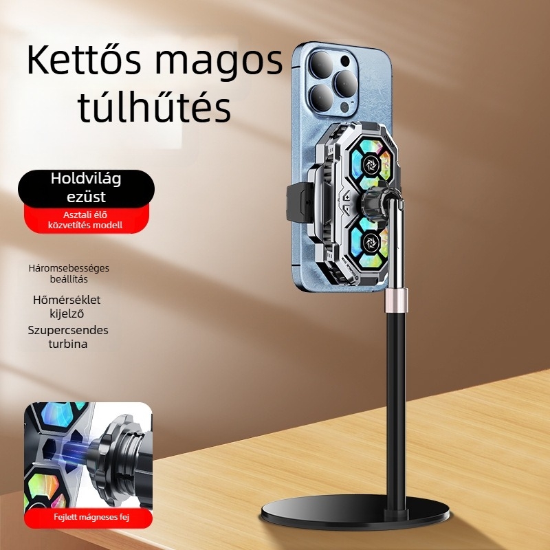 SL22 mobiltelefon-hűtő digitális kijelzővel és kettős ventilátorral, 15W, 74g, Ceramic+ABS, USB-C