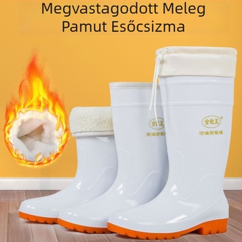 Férfi PVC esőcsizma, felső és talp PVC, alacsony cső dizájn, csúszásmentes, kopásálló, melegen tart