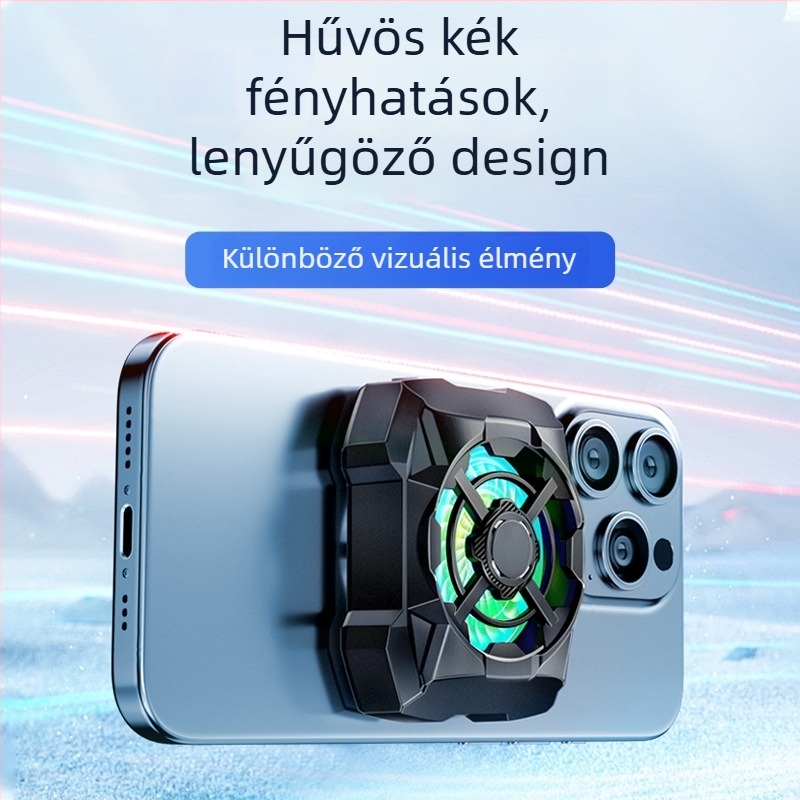 AL16 mobiltelefon hűtő mágneses rögzítés, három sebesség, vezeték nélküli töltés, USB-C