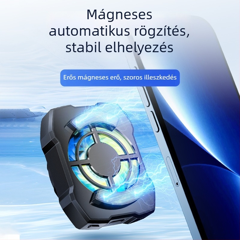 AL16 mobiltelefon hűtő mágneses rögzítés, három sebesség, vezeték nélküli töltés, USB-C