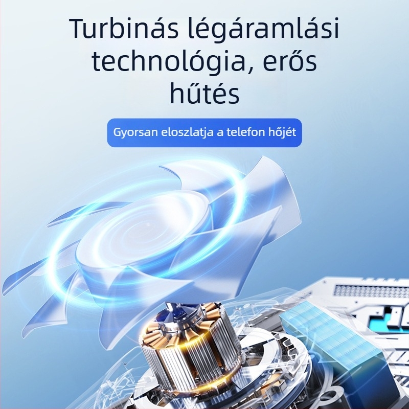 AL16 mobiltelefon hűtő mágneses rögzítés, három sebesség, vezeték nélküli töltés, USB-C