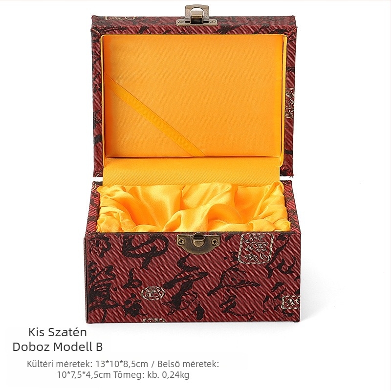 Brokát ékszerdoboz, textil bevonattal, Guangdong eredetű, csomagolás: doboz, különleges csomagolás: ékszercsomagolás