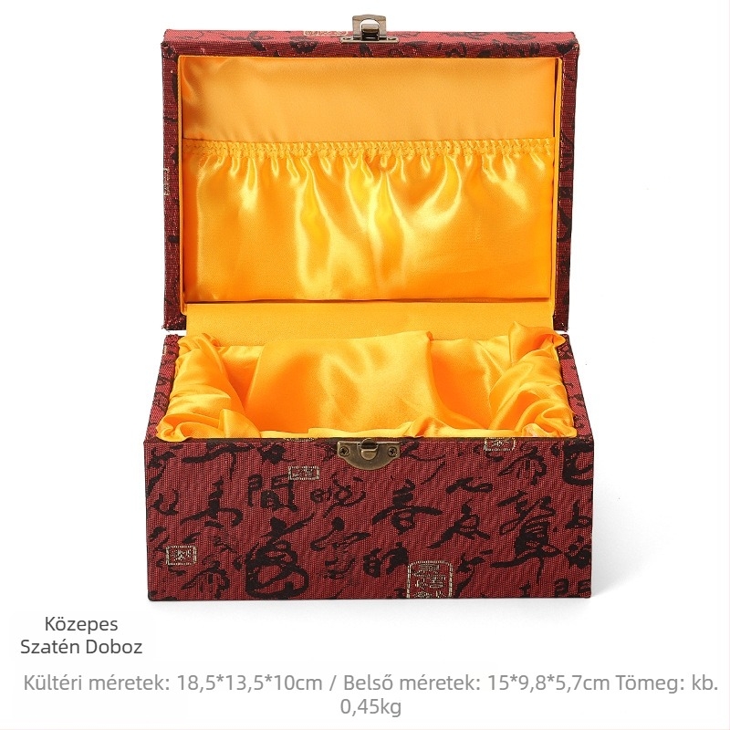 Brokát ékszerdoboz, textil bevonattal, Guangdong eredetű, csomagolás: doboz, különleges csomagolás: ékszercsomagolás