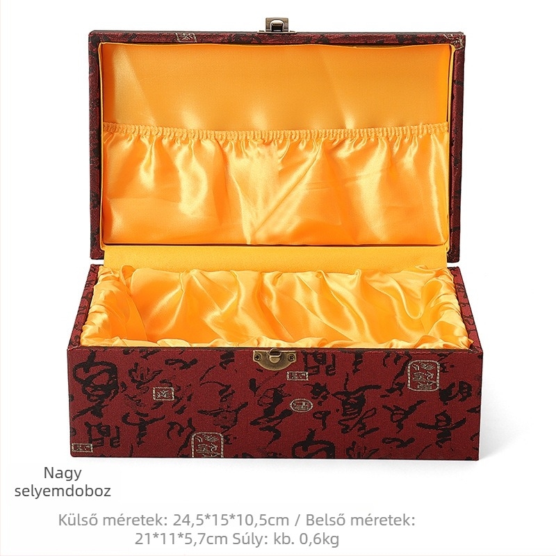 Brokát ékszerdoboz, textil bevonattal, Guangdong eredetű, csomagolás: doboz, különleges csomagolás: ékszercsomagolás
