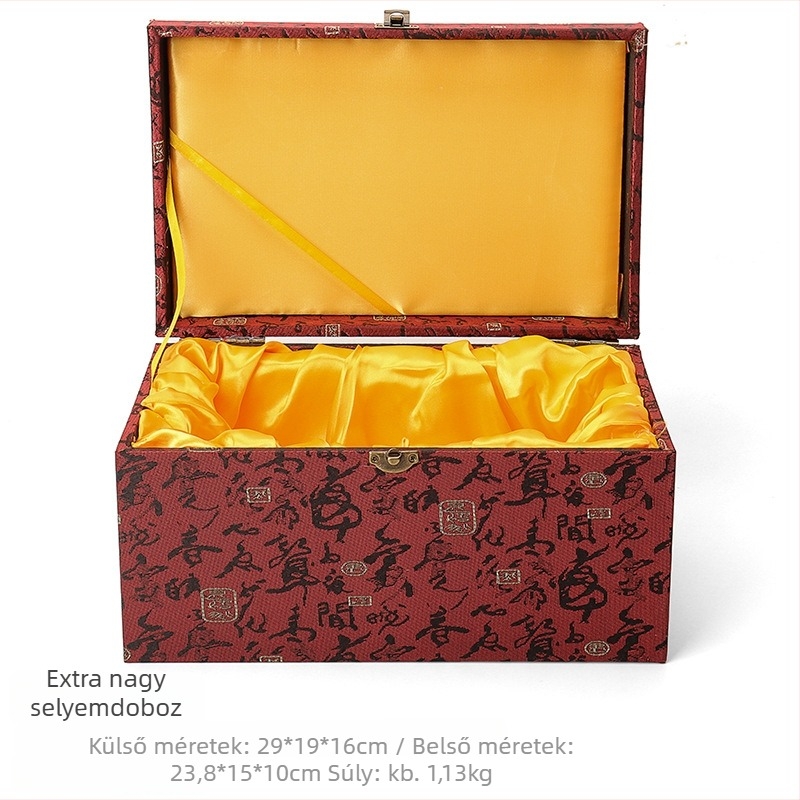 Brokát ékszerdoboz, textil bevonattal, Guangdong eredetű, csomagolás: doboz, különleges csomagolás: ékszercsomagolás