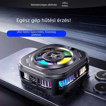 Telefonhűtő clip digitális kijelzővel, félvezetős gyorshűtés, mágneses rögzítés, 8W, Type-C
