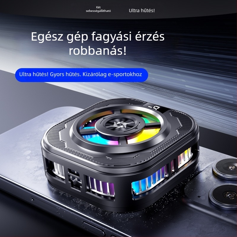Telefonhűtő clip digitális kijelzővel, félvezetős gyorshűtés, mágneses rögzítés, 8W, Type-C