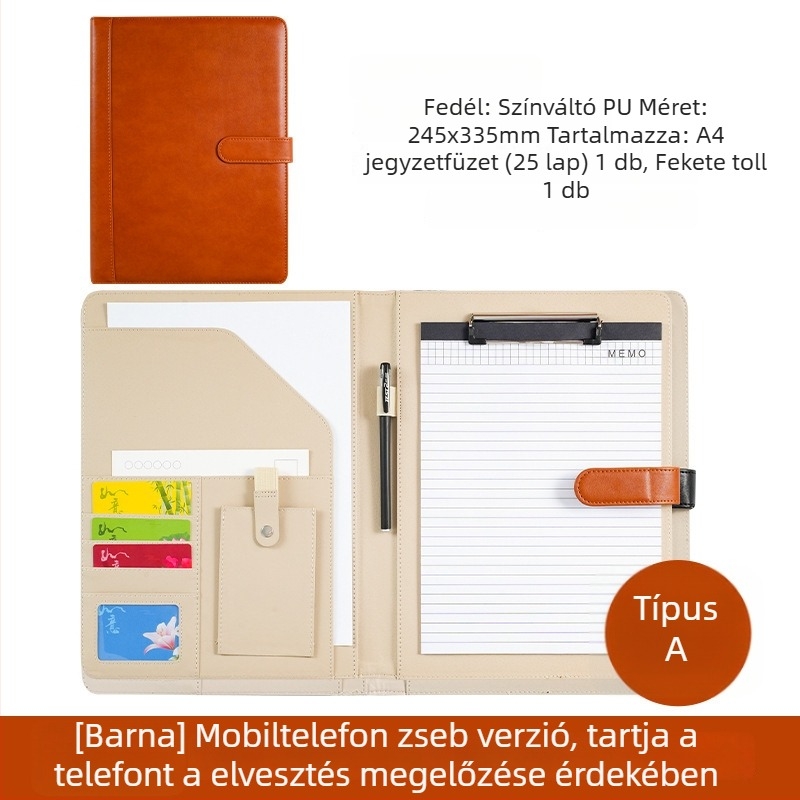 A4-es műanyag mappa klipekkel, modell WJJ-02, lemez vastagsága 0,5 mm, hátsó szélesség 40 mm