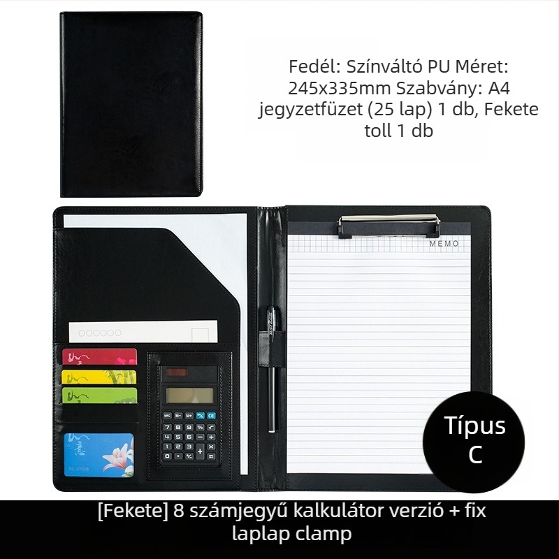 A4-es műanyag mappa klipekkel, modell WJJ-02, lemez vastagsága 0,5 mm, hátsó szélesség 40 mm
