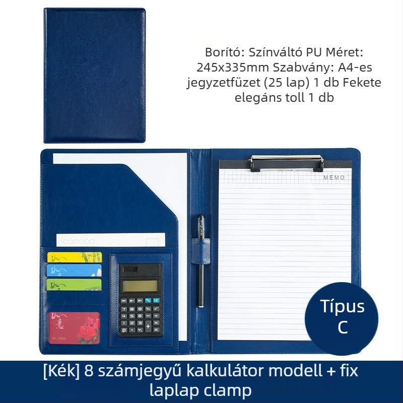 A4-es műanyag mappa klipekkel, modell WJJ-02, lemez vastagsága 0,5 mm, hátsó szélesség 40 mm
